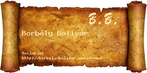 Borbély Bolivár névjegykártya